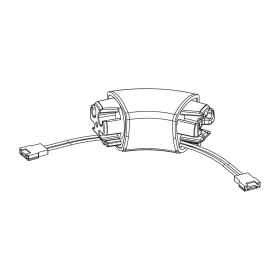 Made-to-measure internal/external angle piece with wire connector in antibacterial PVC (from 90° to 135°)